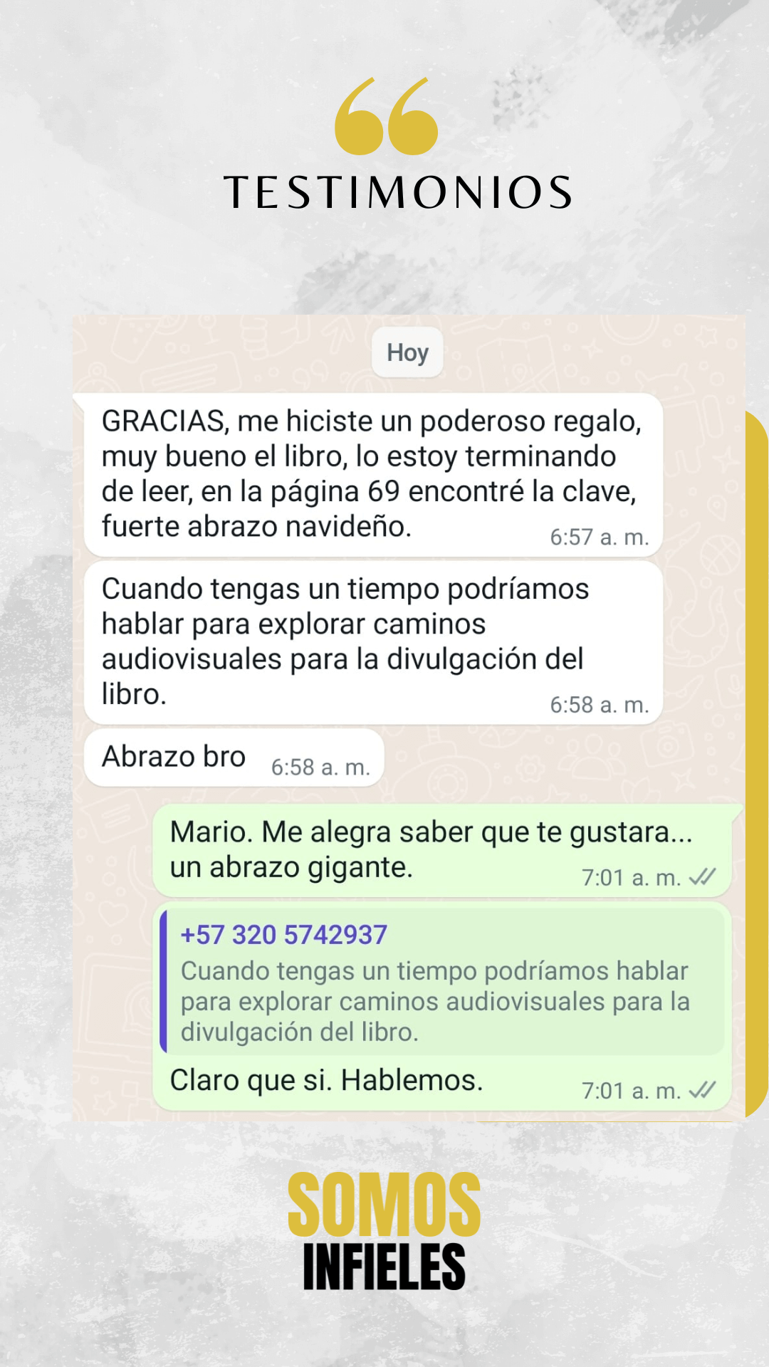 testimonios libro somos infieles Felipe Beltrán Hernández
